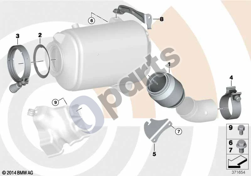 BMW 5 E60 E61 (2004–2010) Atsiejimo elementas (M57N2) schema – pozicija 01: Atsiejimo elementas (VALUE PARTS)