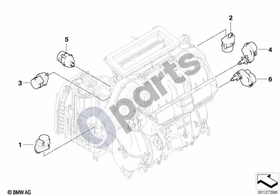 BMW 5 E60 E61 automatinio oro kondicionieriaus vykdiklis, basis – schema