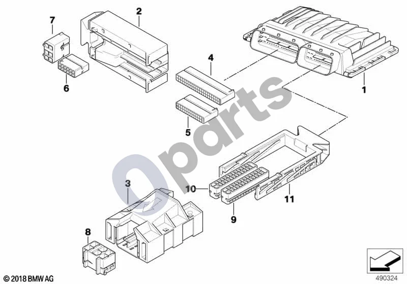 BMW 5 E60 E61 (2004–2010) Bazinis DME valdymo blokas / MSV70 schema – pozicija 01: Bazinis DME valdymo blokas (MSV70)