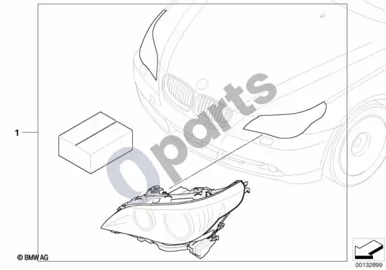BMW 5 E60 E61 bi-ksenoninių žibintų papildomo montavimo komplektas (E60) – schema