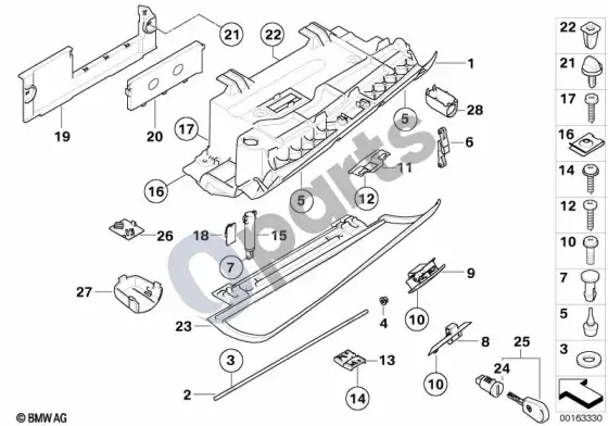 BMW 5 E60 E61 daiktadėžė (E60, E61) – schema
