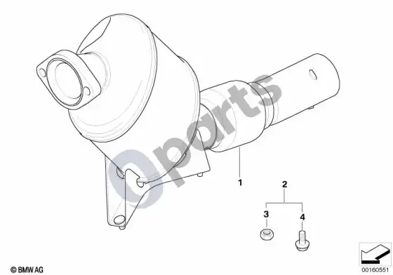 BMW 5 E60 E61 dalelių filtro (dyzelinio) papildomas montavimas, nenuolatinis (M57N2) – schema