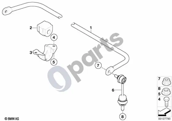BMW 5 E60 E61 galinis stabilizatorius (E60) – schema