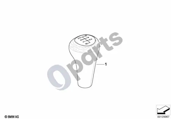 BMW 5 E60 E61 individualios pavarų perjungimo rankenėlės, mediena (E60, E61) – schema