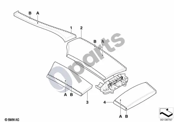 BMW 5 E60 E61 individualus centrinis porankis, oda (E60, E61) – schema