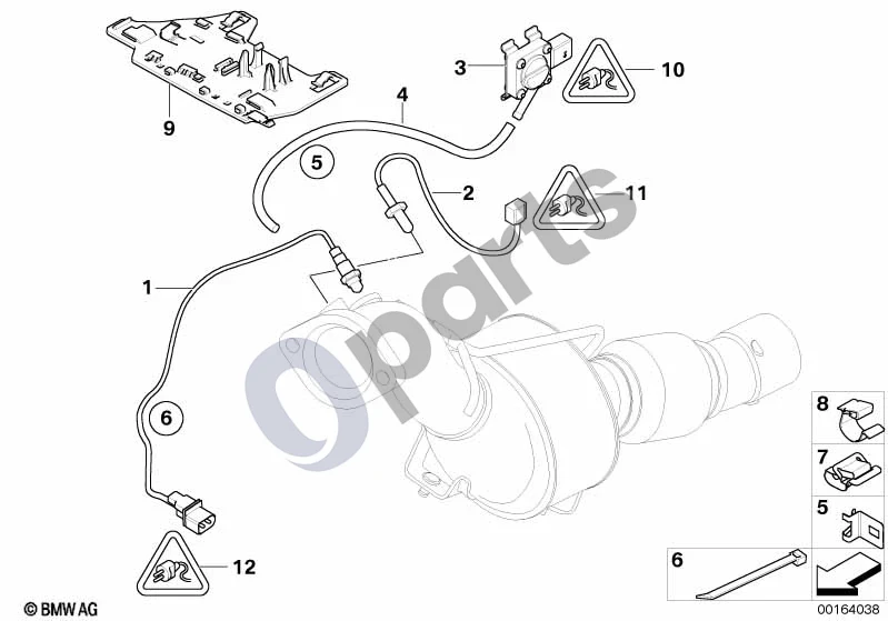 BMW 5 E60 E61 (2004–2010) Kietųjų dalelių filtro jutikliai / tvirtinimo detalės (E60 LCI, E61 LCI) schema – pozicija 03: Slėgio jutiklis
