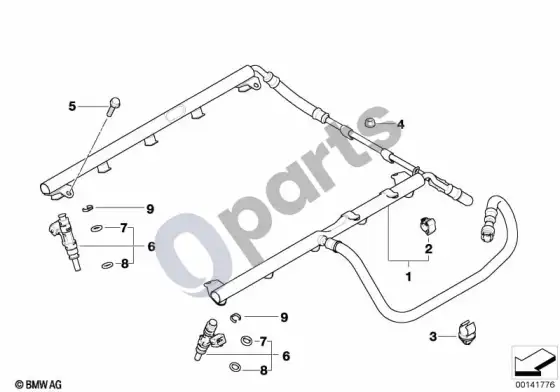 BMW 5 E60 E61 kuro įpurškimo sistemos vožtuvai/vamzdeliai (S85, E60) – schema