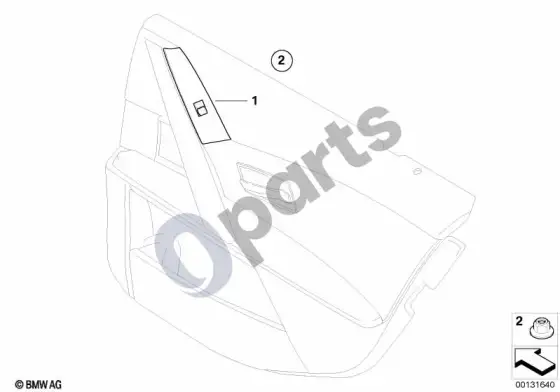 BMW 5 E60 E61 langų pakėlimo jungiklis, keleivio pusės – schema