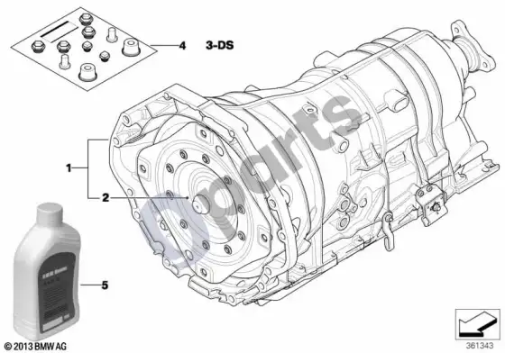 BMW 5 E60 E61 automatinė pavarų dėžė GA6HP26Z (E60 LCI) – schema