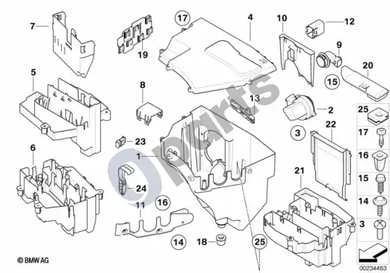 BMW 5 E60 E61 valdymo bloko dėžė (E60 LCI) – schema