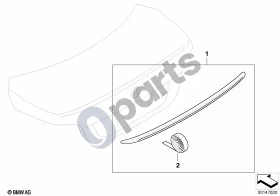 BMW 5 E60 E61 m galinis spoileris – schema