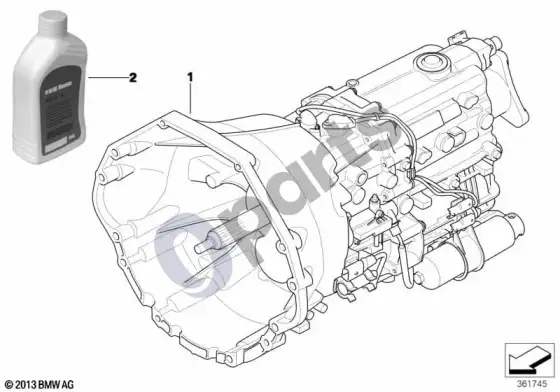 BMW 5 E60 E61 mechaninė pavarų dėžė GS6S53BZ (SMG) – schema