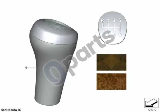 BMW 5 E60 E61 medinės pavarų perjungimo rankenėlės papildomas montavimas – schema