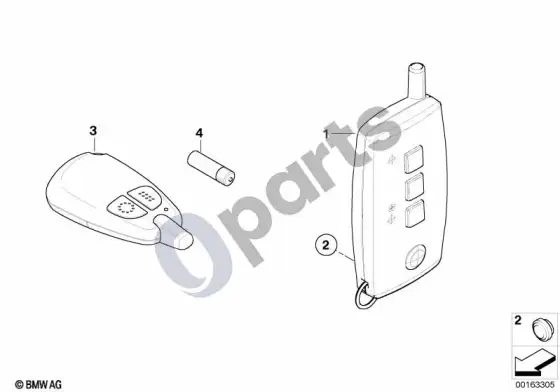 BMW 5 E60 E61 papildomo šildytuvo nuotolinio valdymo siųstuvas (E60, E61) – schema