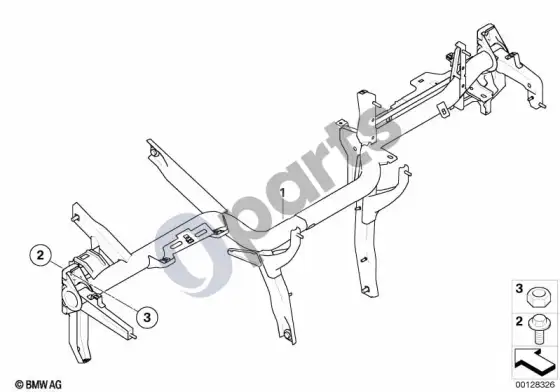 BMW 5 E60 E61 prietaisų skydelio laikiklis – schema