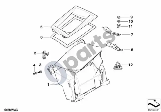 BMW 5 E60 E61 projekcinis ekranas – schema