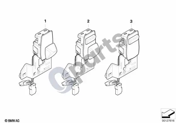 BMW 5 E60 E61 vairo kolonėlės reguliavimo jungiklis – schema