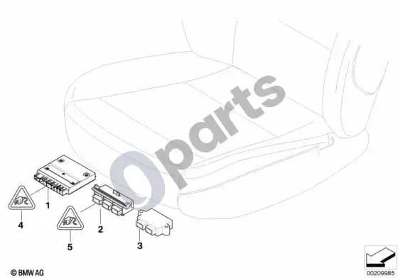 BMW 5 E60 E61 valdymo blokas, priekinė sėdynė (E60) – schema
