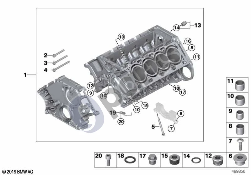 BMW 5 E60 E61 (2004–2010) Variklio blokas (N62) schema – pozicija 13: Valdymo vožtuvas