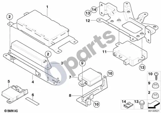 BMW 5 E60 E61 atskiros dalys, SA 644, bagažinė (E61) – schema