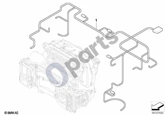 BMW 5 E60 E61 laidų komplektas, automatinis oro kondicionavimas (E61, E60 LCI) – schema