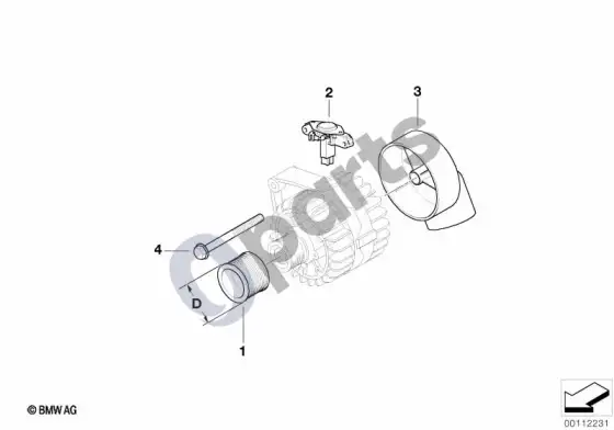 BMW 5 E60 E61 generatorius, atskiros dalys (E61) – schema