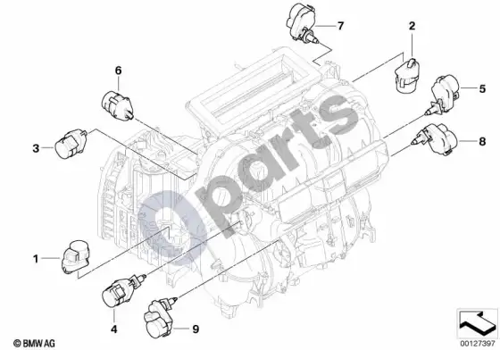 BMW 5 E60 E61 automatinio oro kondicionieriaus vykdiklis, high (E61 LCI) – schema
