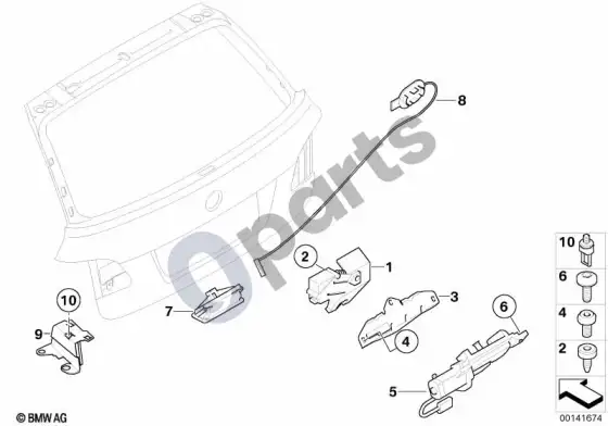 BMW 5 E60 E61 bagažinės dangtis / uždarymo sistema (E61 LCI) – schema