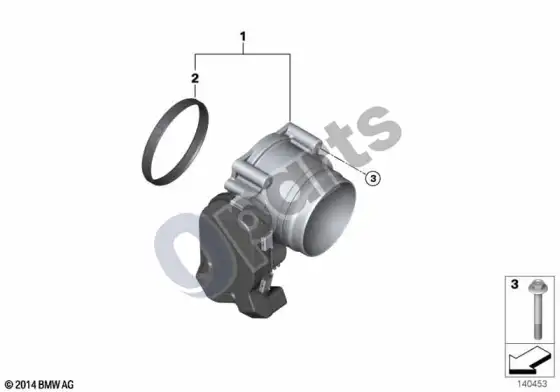 BMW 5 E60 E61 droselio korpuso mazgas (N52N, E61 LCI) – schema