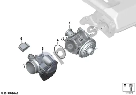 BMW 5 E60 E61 EGR, valdomas vakuumu (M57N2, E61 LCI, E60 LCI) – schema