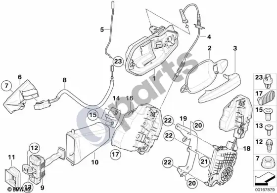 BMW 5 E60 E61 galinių durų valdymas/durų spyna (E61 LCI, E60 LCI) – schema