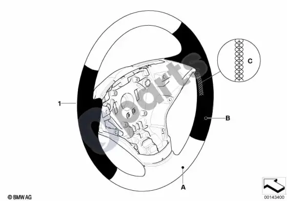 BMW 5 E60 E61 individualus sportinis vairas, dvispalvis (E61 LCI, E60 LCI) – schema