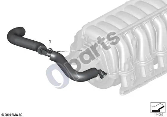 BMW 5 E60 E61 karterio vėdinimas (N62N, E61 LCI, E60 LCI) – schema