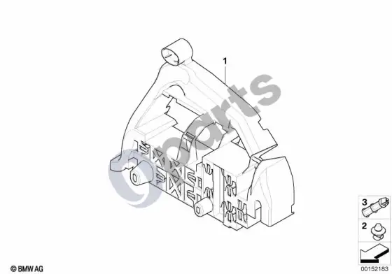 BMW 5 E60 E61 kėbulo valdymo blokų ir modulių kronšteinas (E61 LCI, E60 LCI) – schema