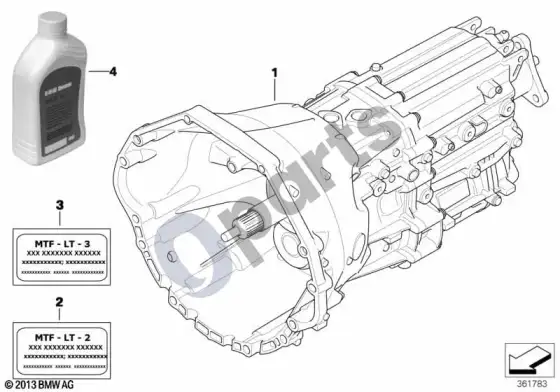BMW 5 E60 E61 mechaninė pavarų dėžė GS6-53BZ (E60 LCI, E61 LCI) – schema