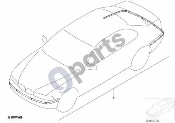 BMW 5 E60 E61 montavimo komplektas, parkavimo atstumo kontrolė (PDC, E61 LCI, E60 LCI) – schema