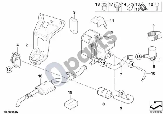 BMW 5 E60 E61 papildomas šildymas (E61 LCI, E60 LCI) – schema