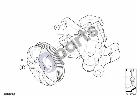 BMW 5 E60 E61 vairo stiprintuvo siurblys / aktyvusis vairas (E61 LCI, E60 LCI) – schema