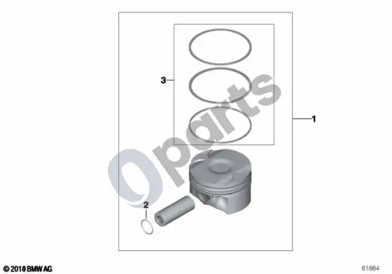 BMW 5 E60 E61 alkūninis velenas, stūmokliai (N62N, E61 LCI, E61) – schema