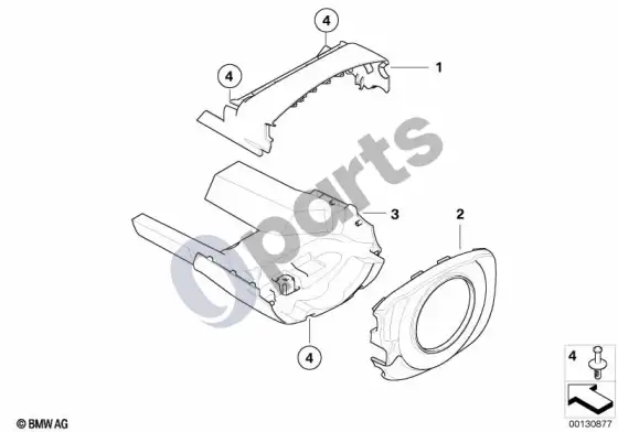 BMW 5 E60 E61 vairo kolonėlės apdaila, aukšta (E61 LCI, E61, E60 LCI) – schema