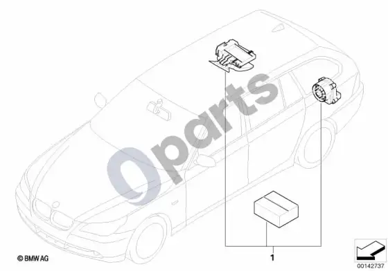 BMW 5 E60 E61 montavimo komplektas, signalizacijos sistema (E61 LCI, E61) – schema