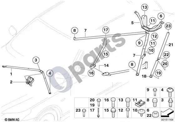 BMW 5 E60 E61 sustiprinimas, kėbulas (E61 LCI, E61) – schema