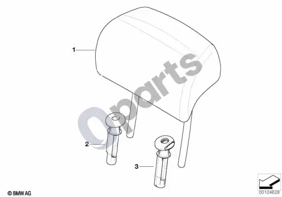 BMW 5 E60 E61 galinės sėdynės galvos atrama (E61 LCI) – schema