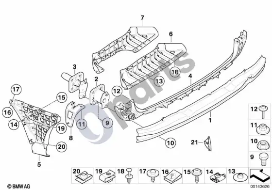 BMW 5 E60 E61 galinis laikiklis (E61 LCI) – schema