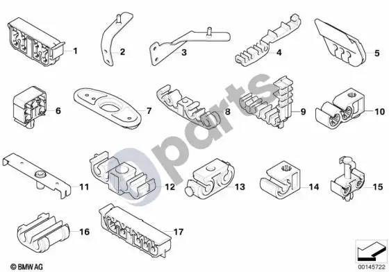 BMW 5 E60 E61 galinis stabdžių vamzdelis / tvirtinimas (E61 LCI) – schema