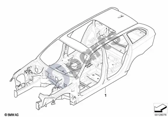 BMW 5 E60 E61 kėbulo karkasas (E61 LCI) – schema