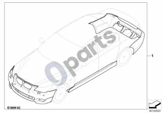 BMW 5 E60 E61 m aerodinaminio komplekto papildomas montavimas (E61 LCI) – schema