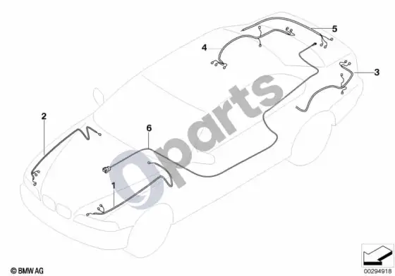 BMW 5 E60 E61 pagrindinės laidų pynės remonto laidas (E61 LCI) – schema