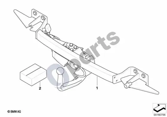 BMW 5 E60 E61 papildomo montavimo komplektas, vilkimo kablys, elektra atlenkiamas (E61 LCI) – schema