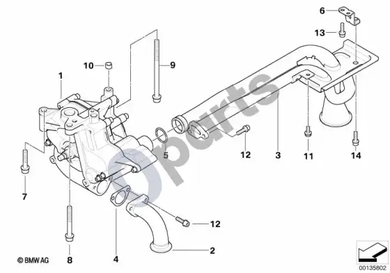 BMW 5 E60 E61 tepimo sistema / alyvos siurblys (S85, E61 LCI) – schema